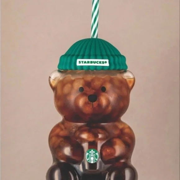 Starbucks Clear Bear Tumbler with Green Lid - Picture 3 of 3